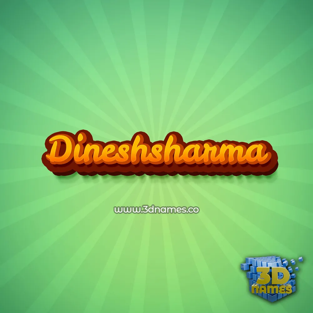 dineshsharma in Green Rays style - 3D name wallpaper