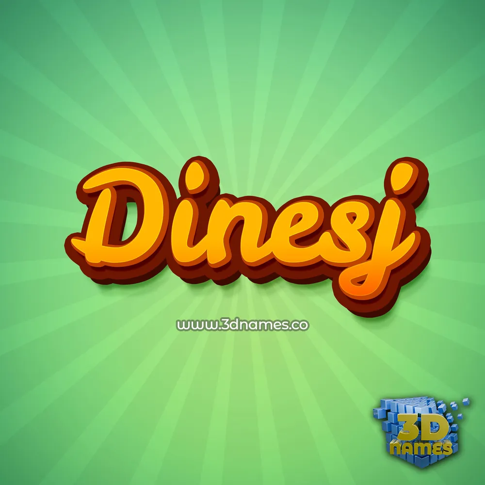 dinesj in Green Rays style - 3D name wallpaper