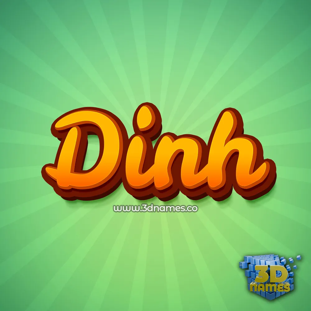 dinh in Green Rays style - 3D name wallpaper
