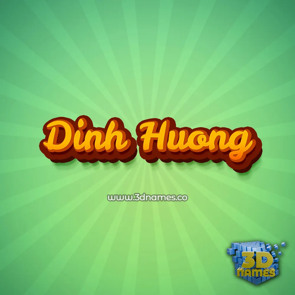 dinh huong in Green Rays style - 3D name wallpaper