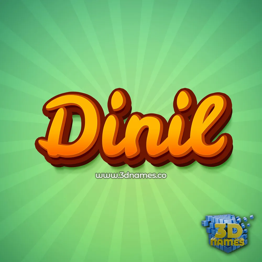 dinil in Green Rays style - 3D name wallpaper