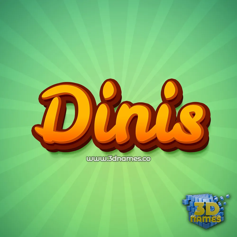 dinis in Green Rays style - 3D name wallpaper