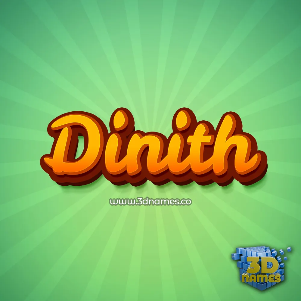 dinith in Green Rays style - 3D name wallpaper