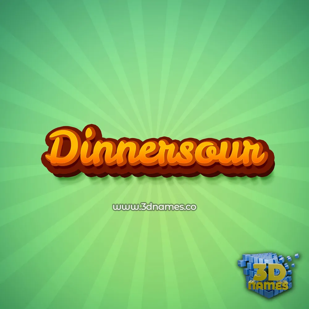 dinnersour in Green Rays style - 3D name wallpaper