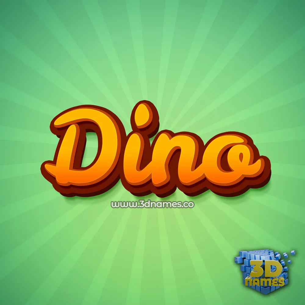 dino in Green Rays style - 3D name wallpaper