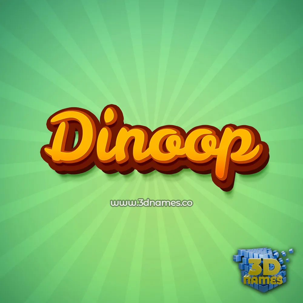 dinoop in Green Rays style - 3D name wallpaper