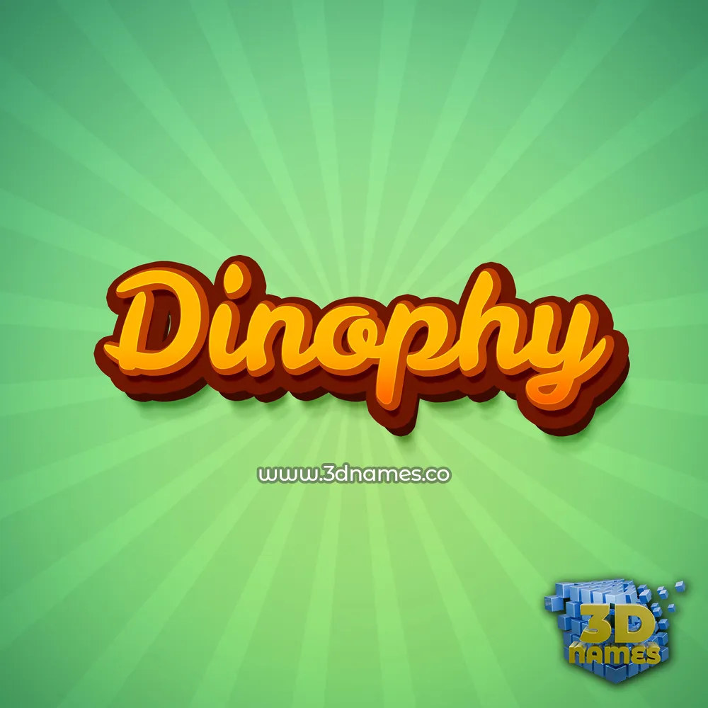 dinophy in Green Rays style - 3D name wallpaper