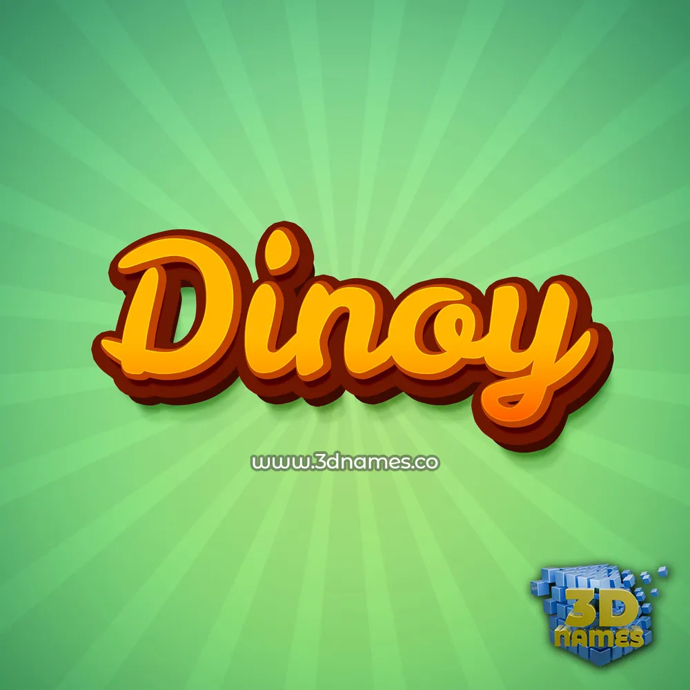 dinoy in Green Rays style - 3D name wallpaper