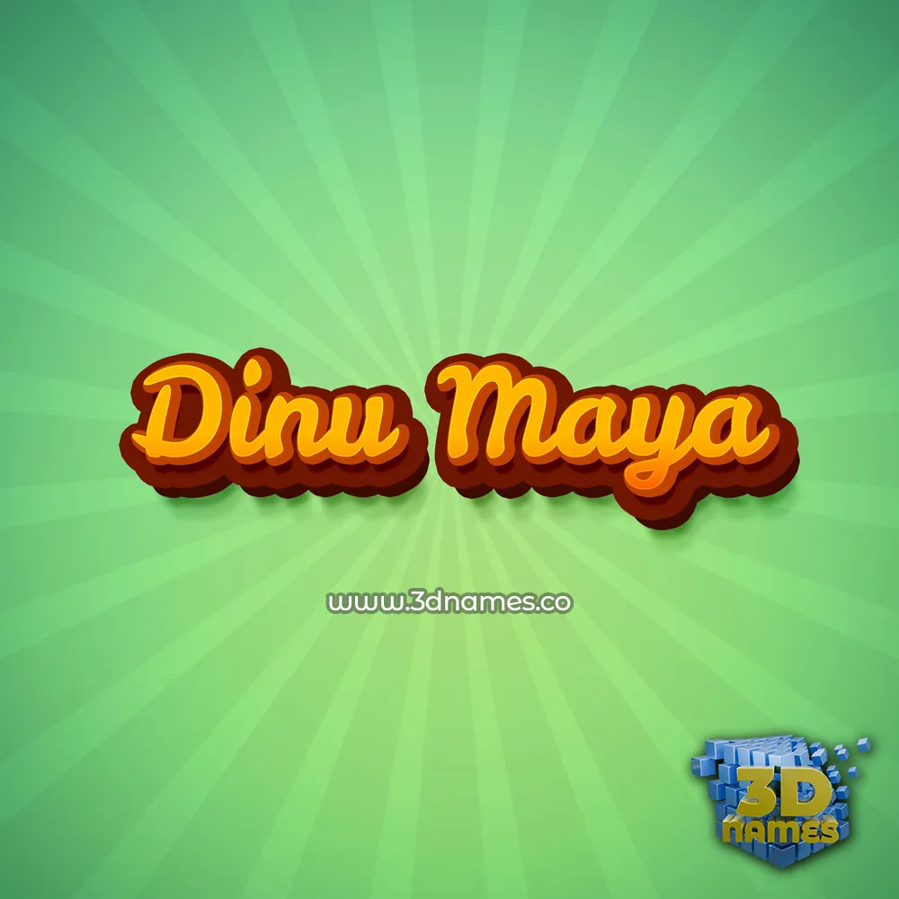dinu maya in Green Rays style - 3D name wallpaper