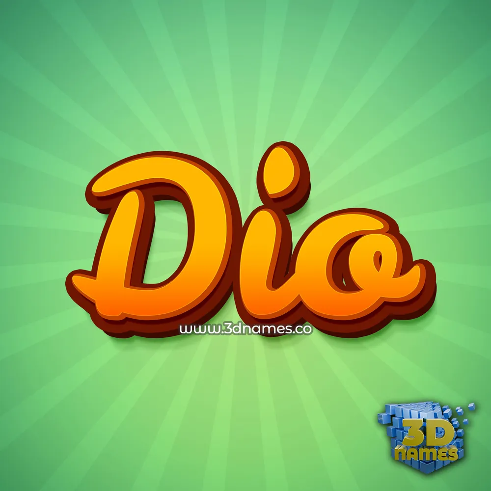 dio in Green Rays style - 3D name wallpaper