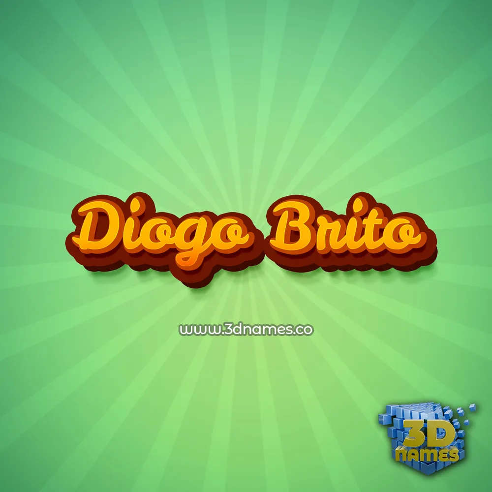 diogo brito in Green Rays style - 3D name wallpaper