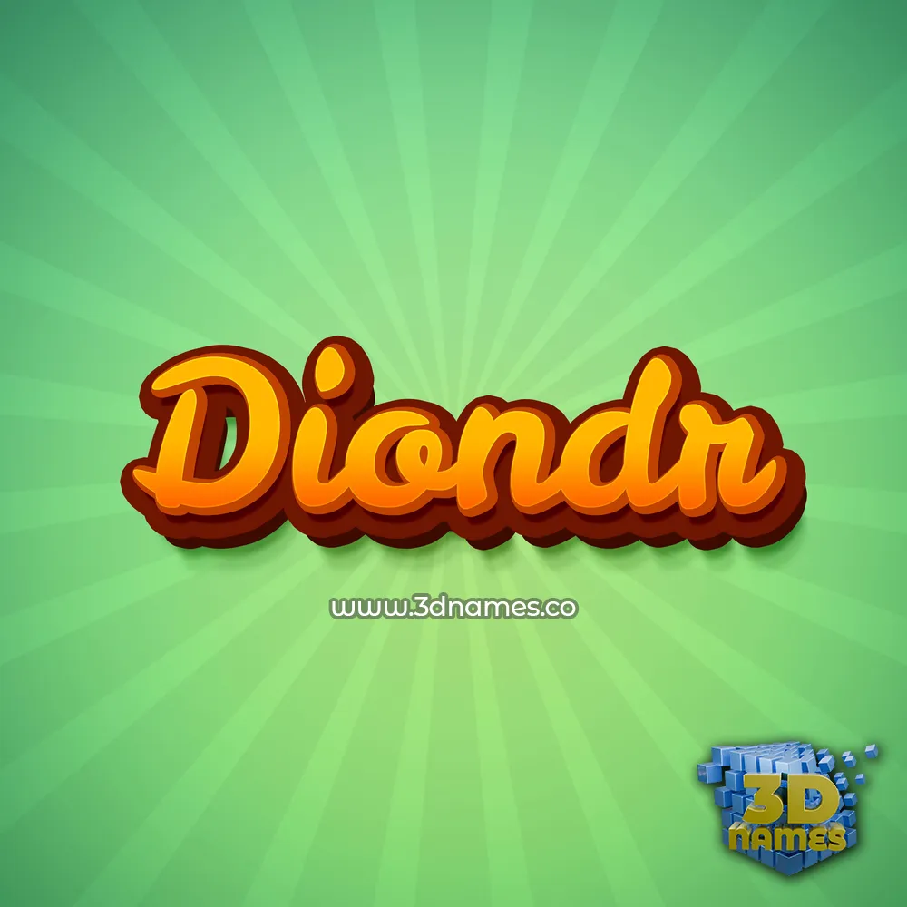 diondr in Green Rays style - 3D name wallpaper