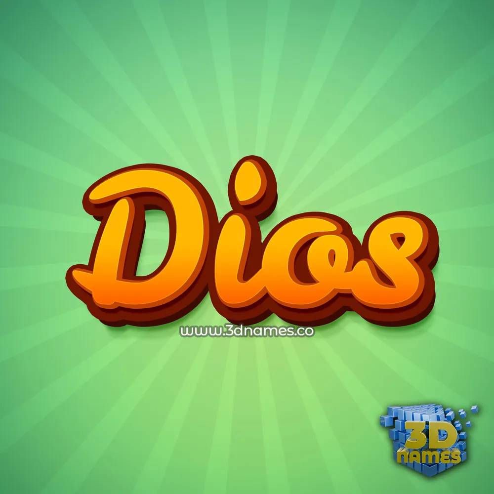 dios in Green Rays style - 3D name wallpaper
