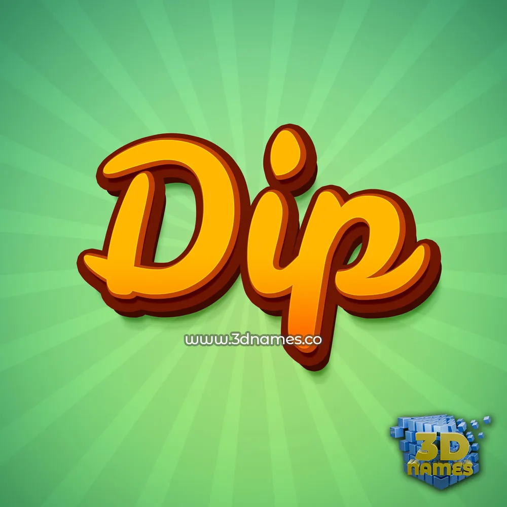 dip in Green Rays style - 3D name wallpaper