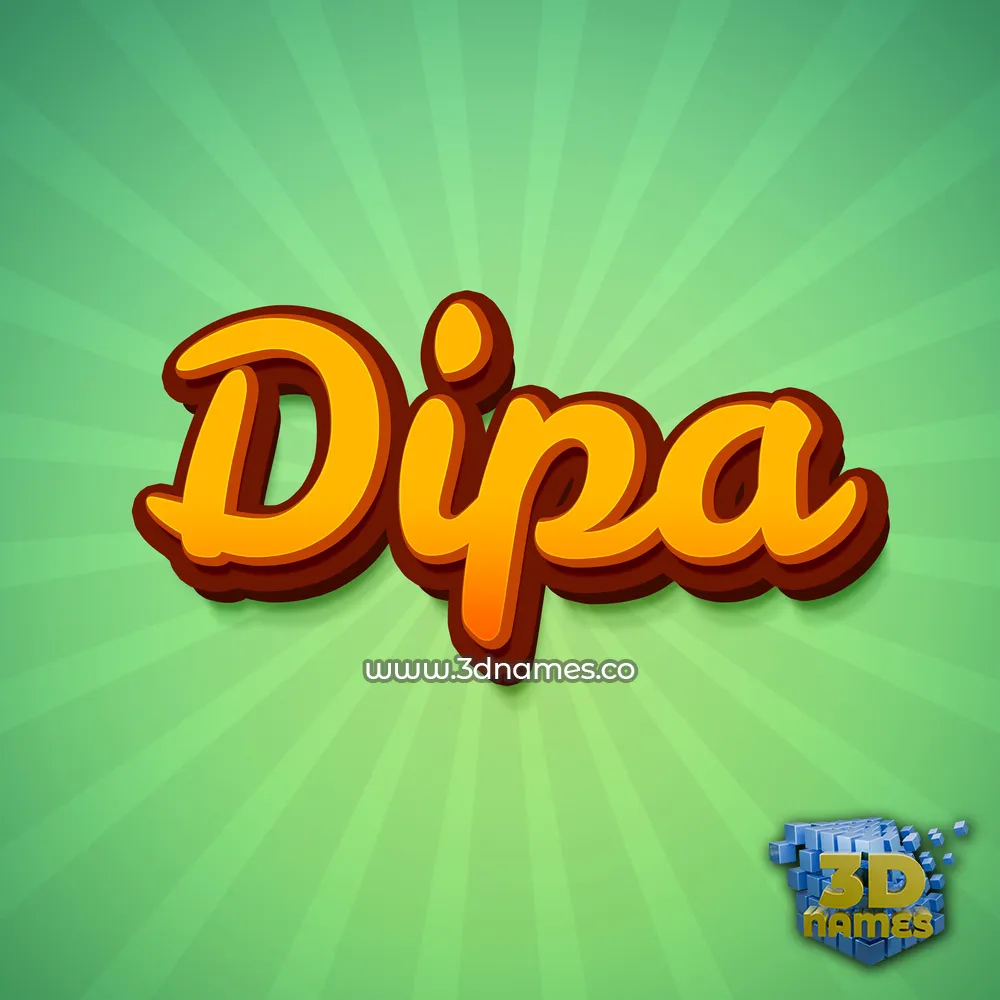 dipa in Green Rays style - 3D name wallpaper