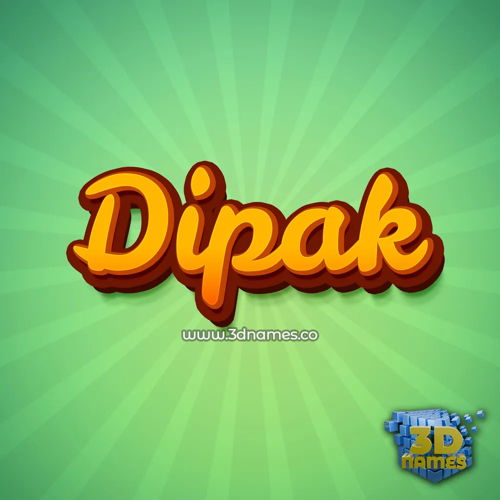 dipak in Green Rays style - 3D name wallpaper