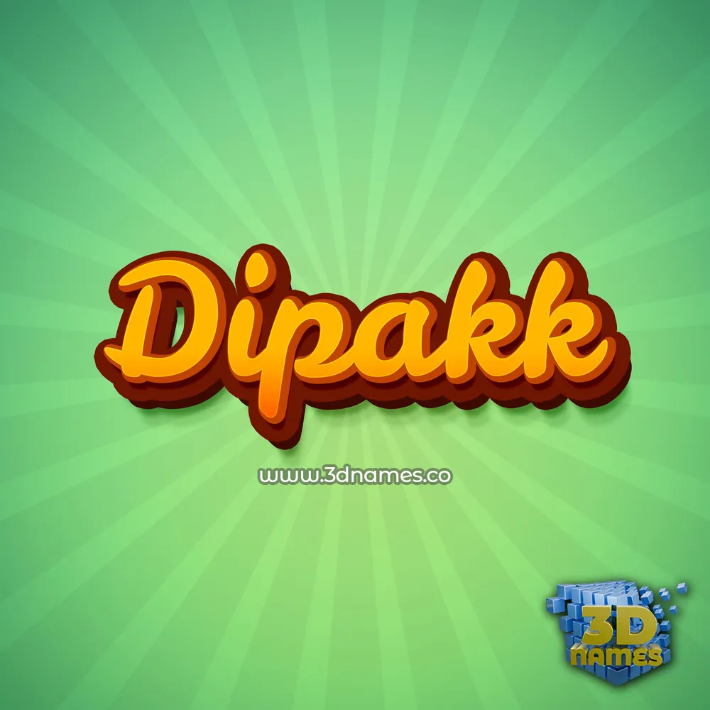 dipakk in Green Rays style - 3D name wallpaper