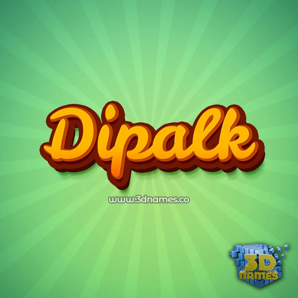 dipalk in Green Rays style - 3D name wallpaper