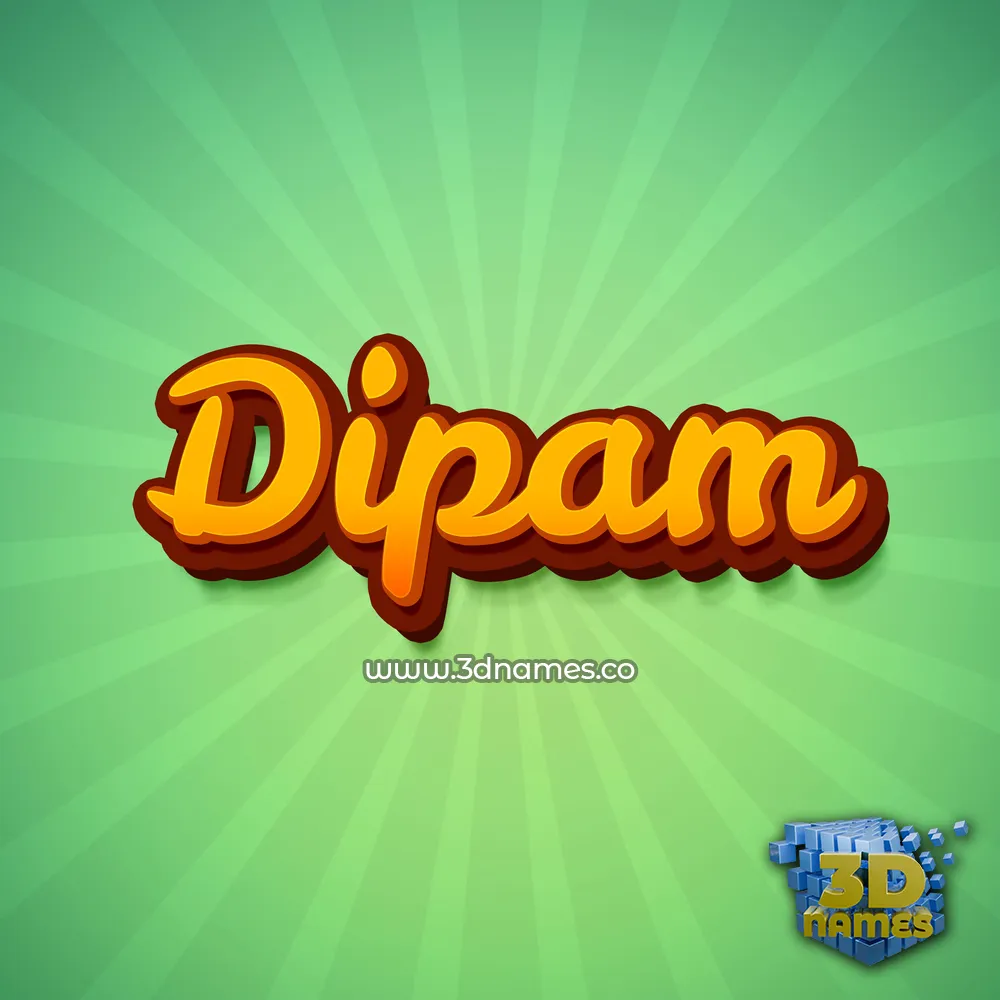 dipam in Green Rays style - 3D name wallpaper