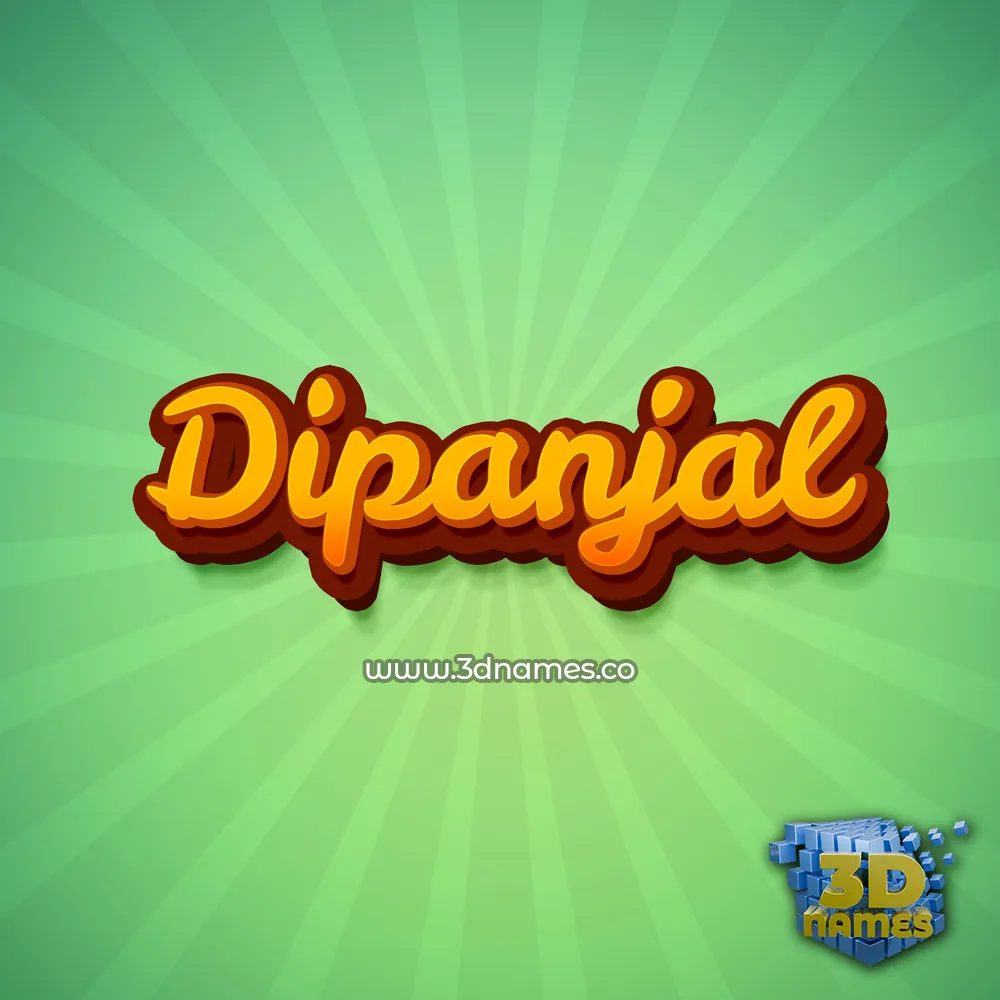 dipanjal in Green Rays style - 3D name wallpaper