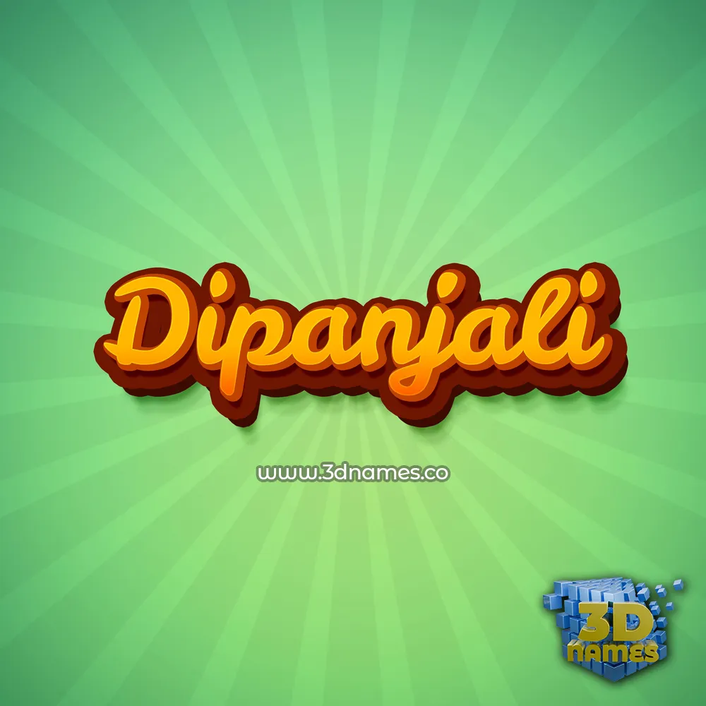 dipanjali in Green Rays style - 3D name wallpaper