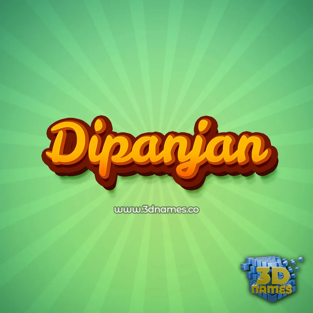 dipanjan in Green Rays style - 3D name wallpaper