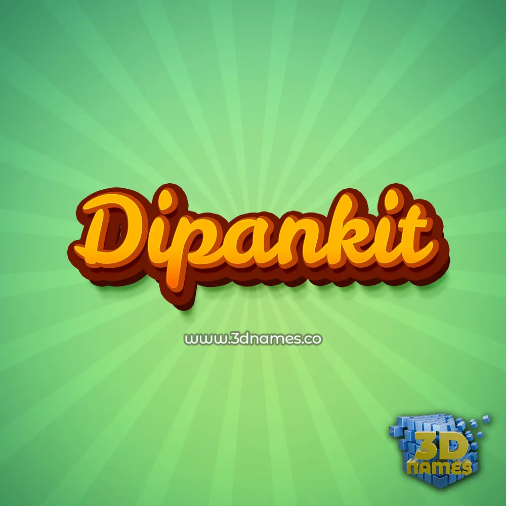 dipankit in Green Rays style - 3D name wallpaper