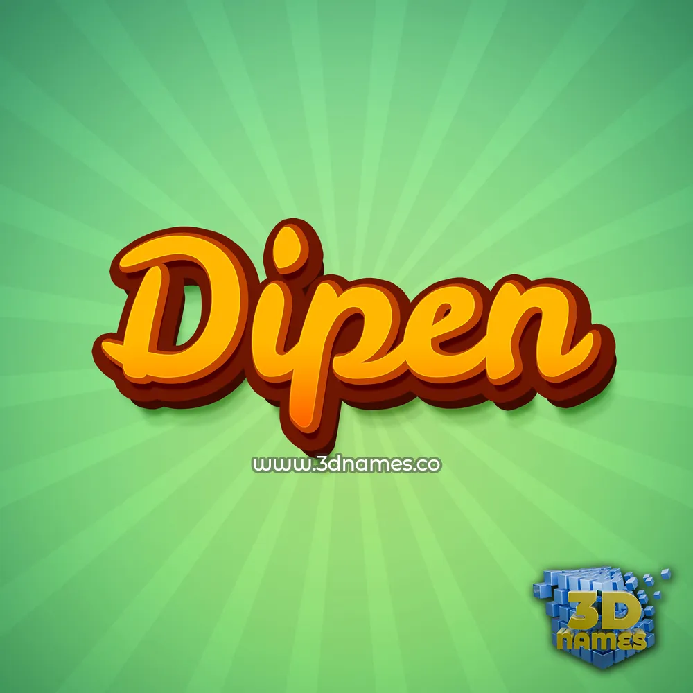 dipen in Green Rays style - 3D name wallpaper