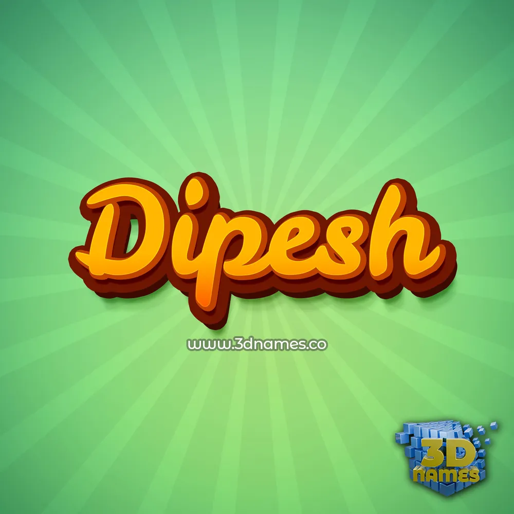 dipesh in Green Rays style - 3D name wallpaper
