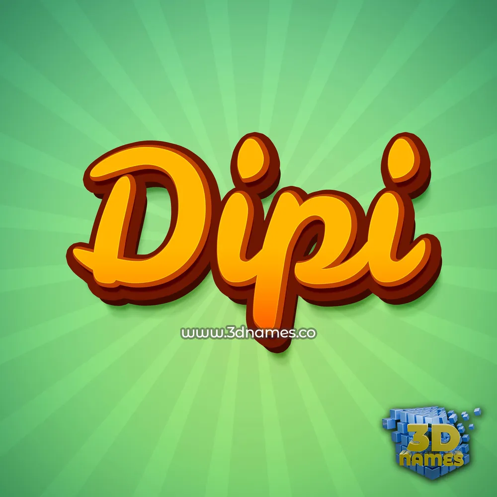 dipi in Green Rays style - 3D name wallpaper