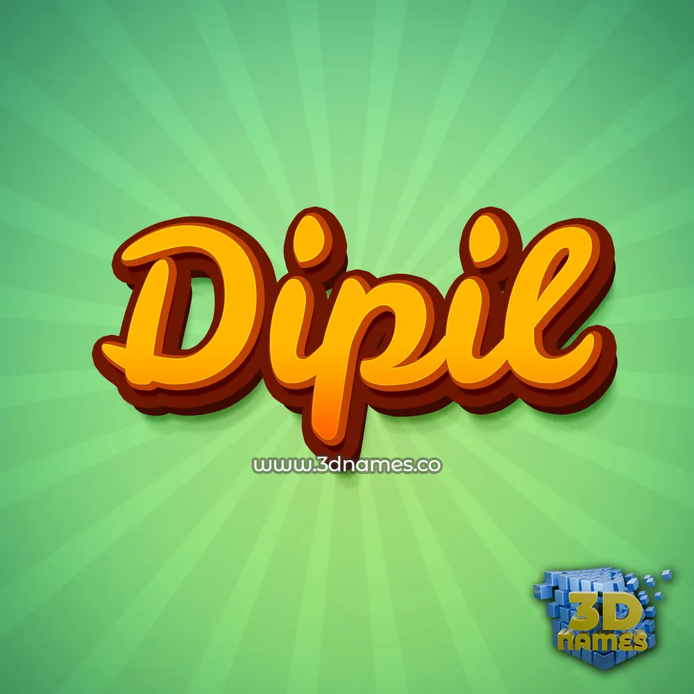 dipil in Green Rays style - 3D name wallpaper