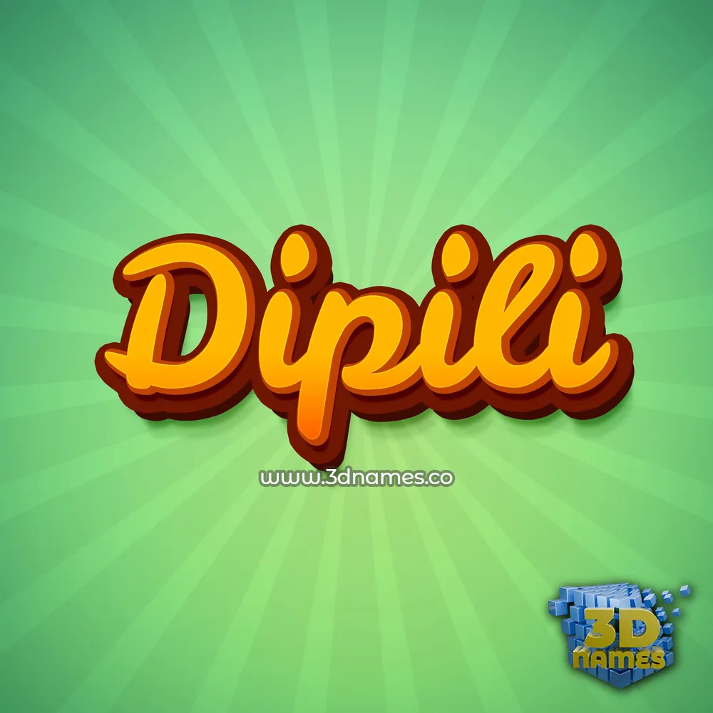 dipili in Green Rays style - 3D name wallpaper