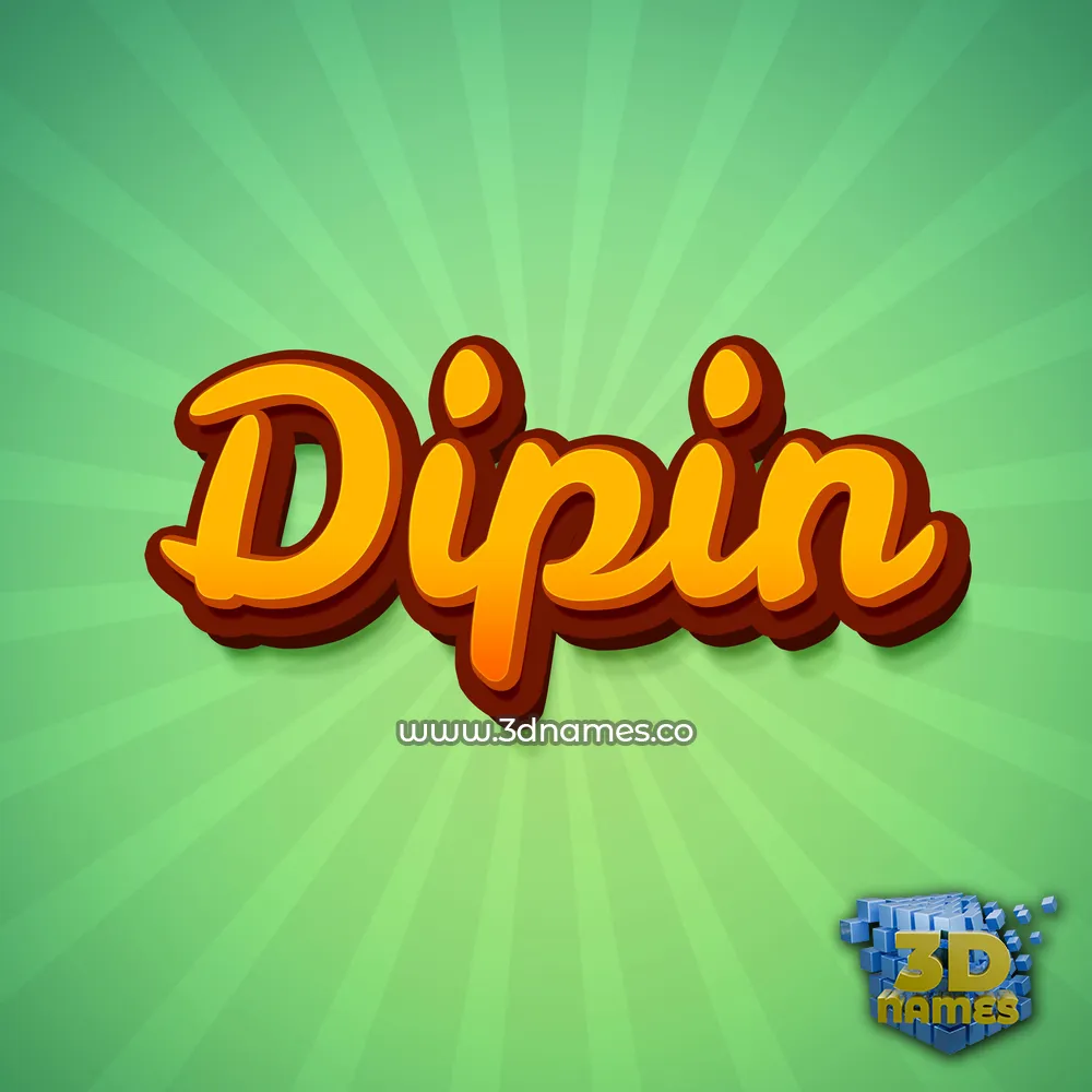 dipin in Green Rays style - 3D name wallpaper