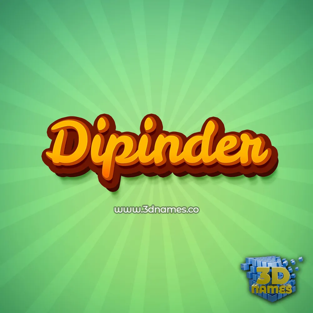 dipinder in Green Rays style - 3D name wallpaper