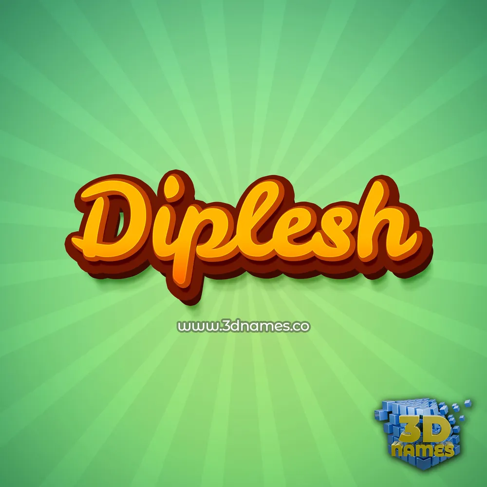 diplesh in Green Rays style - 3D name wallpaper
