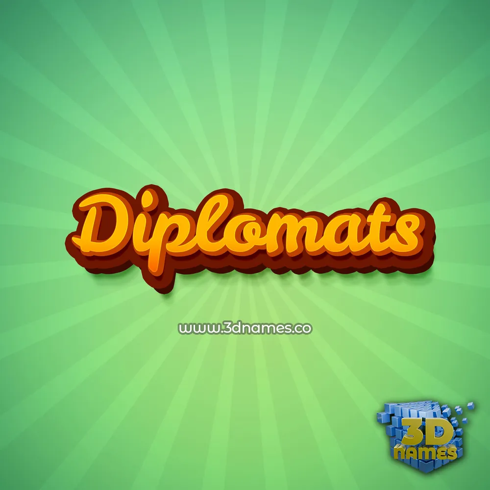 diplomats in Green Rays style - 3D name wallpaper