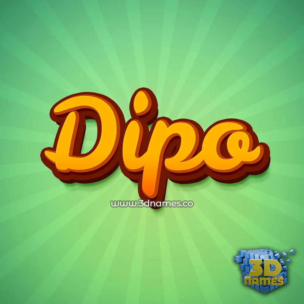 dipo in Green Rays style - 3D name wallpaper
