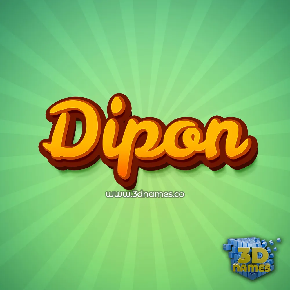 dipon in Green Rays style - 3D name wallpaper