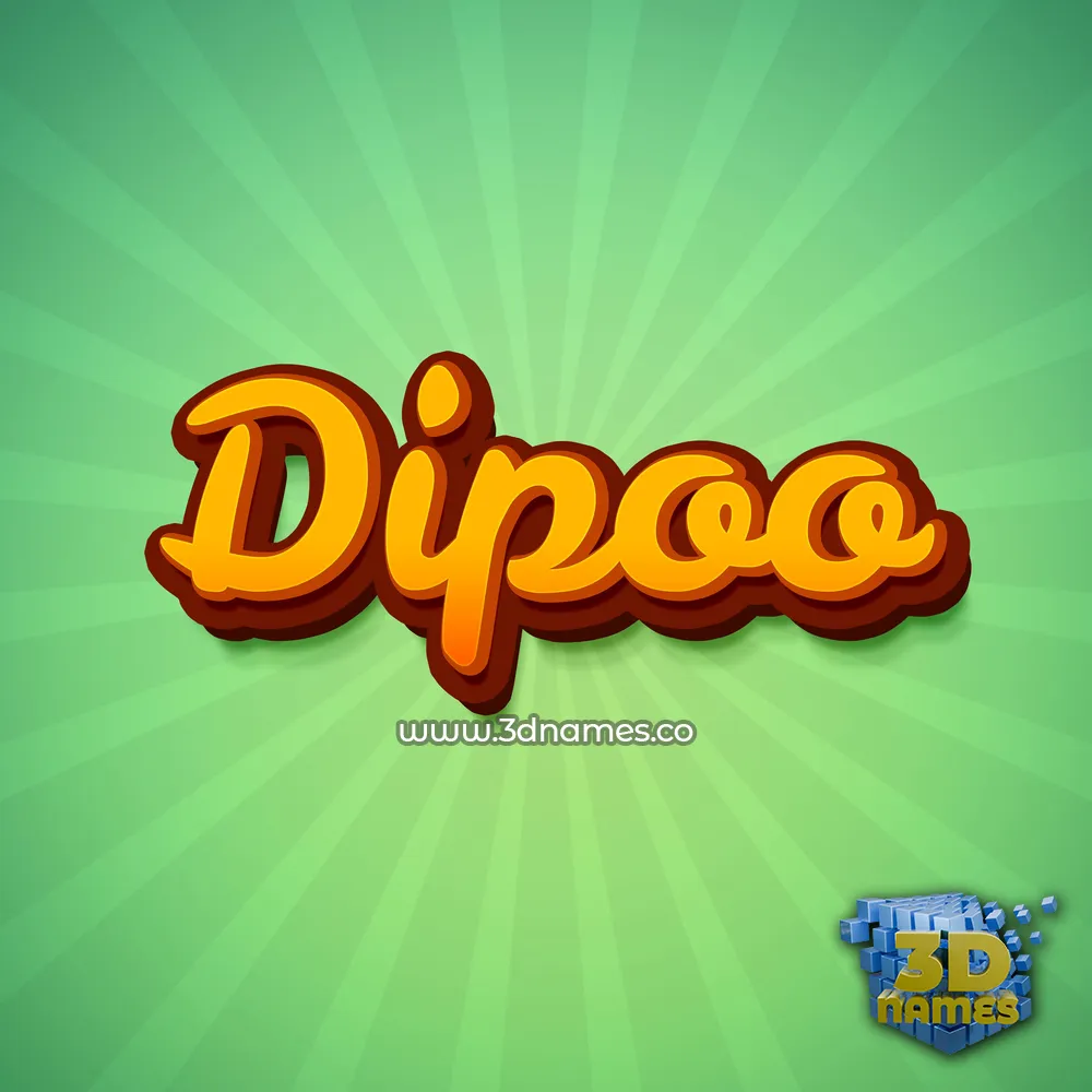 dipoo in Green Rays style - 3D name wallpaper