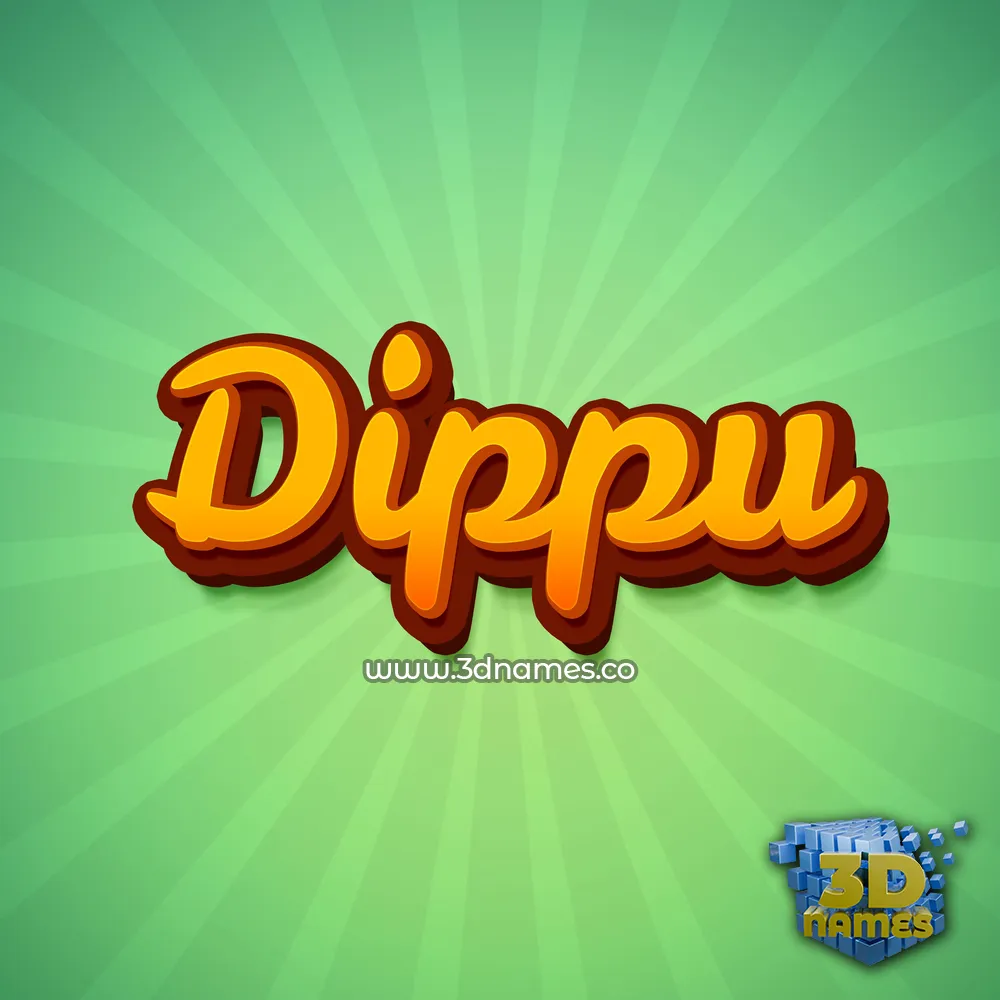 dippu in Green Rays style - 3D name wallpaper