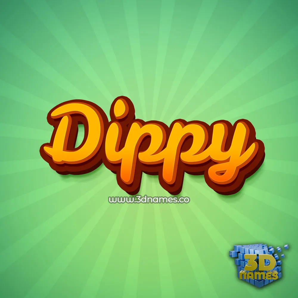 dippy in Green Rays style - 3D name wallpaper