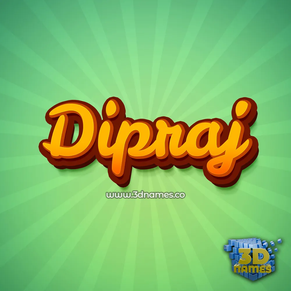 dipraj in Green Rays style - 3D name wallpaper