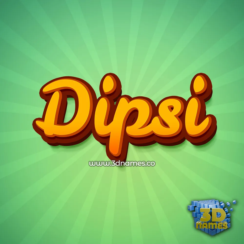 dipsi in Green Rays style - 3D name wallpaper