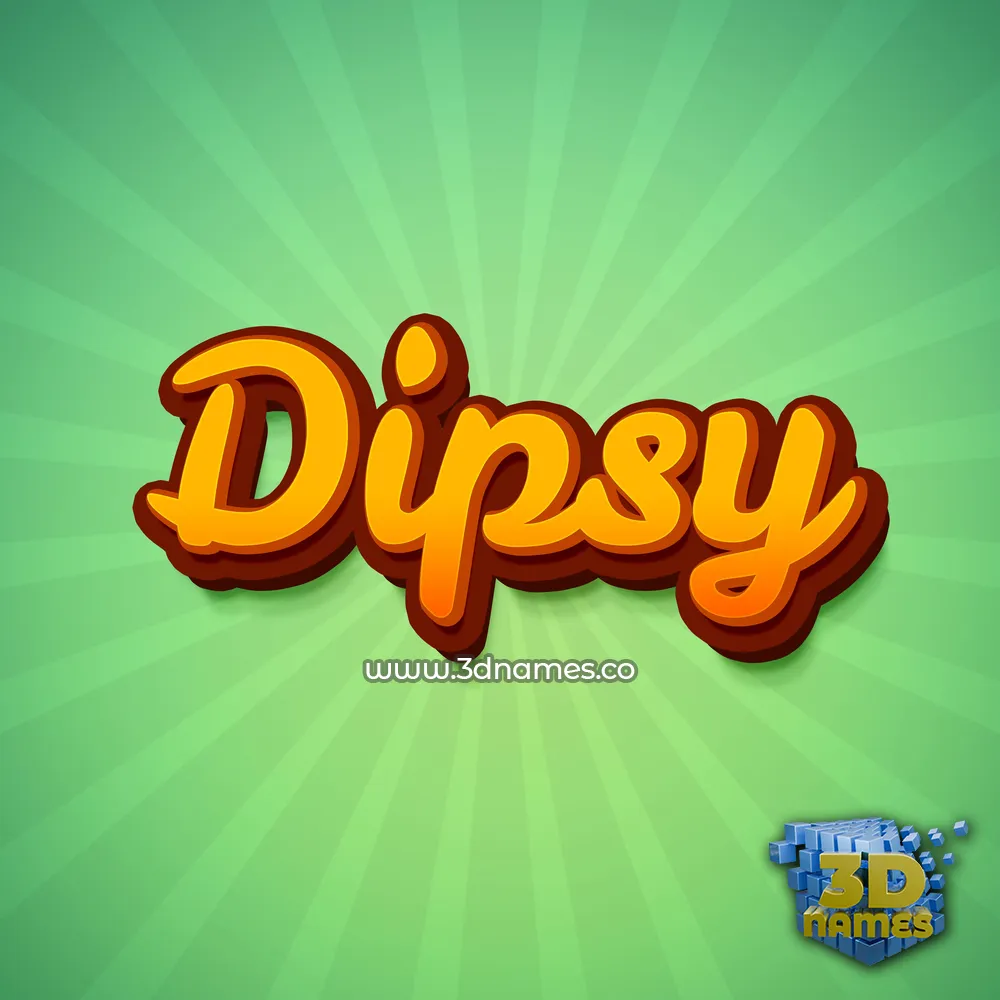dipsy in Green Rays style - 3D name wallpaper