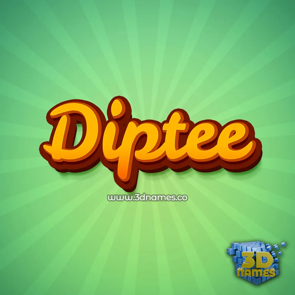 diptee in Green Rays style - 3D name wallpaper