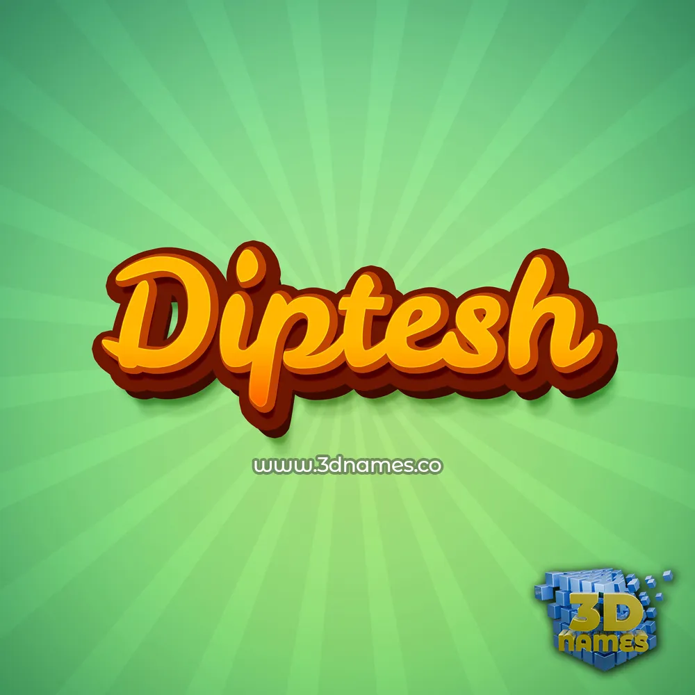 diptesh in Green Rays style - 3D name wallpaper