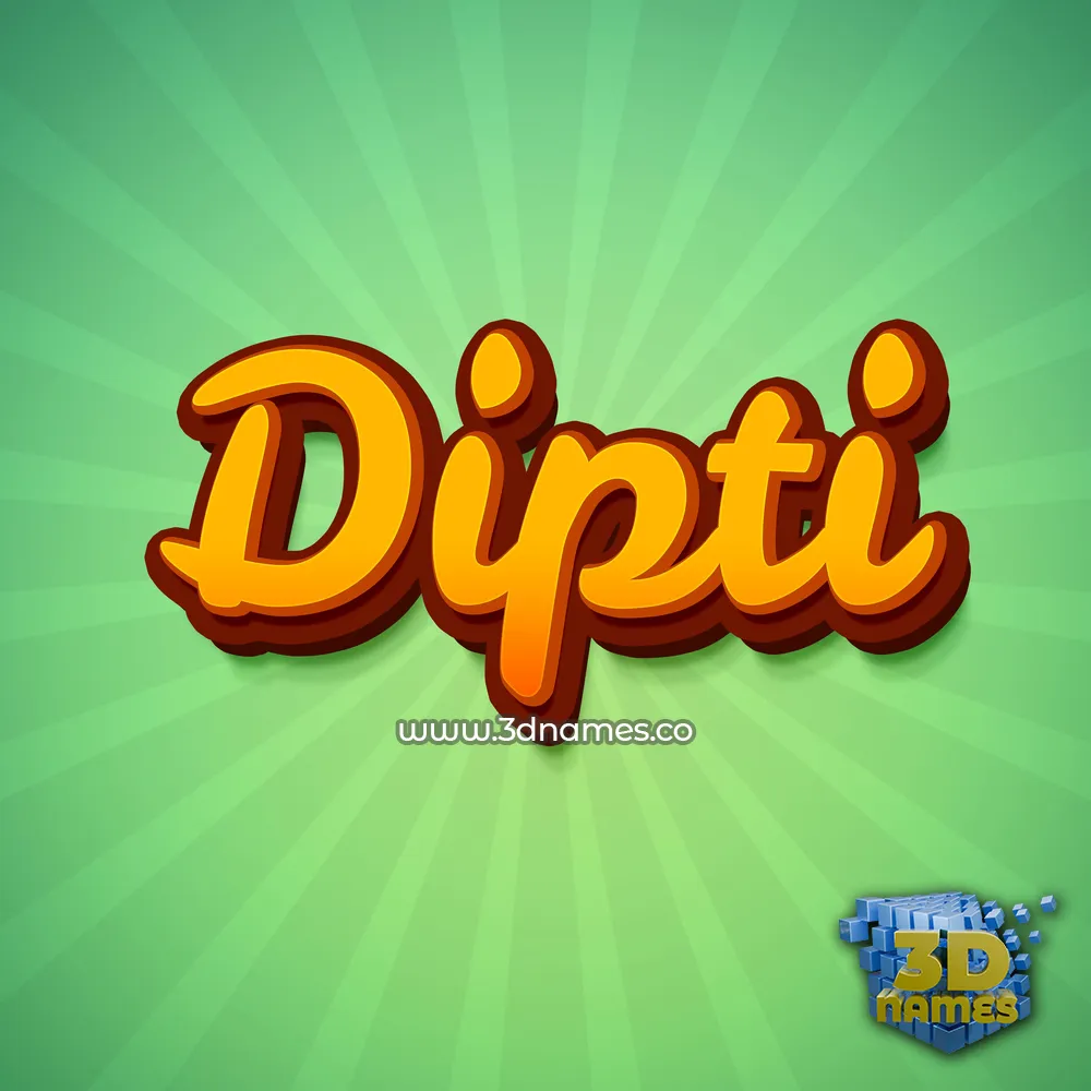 dipti in Green Rays style - 3D name wallpaper