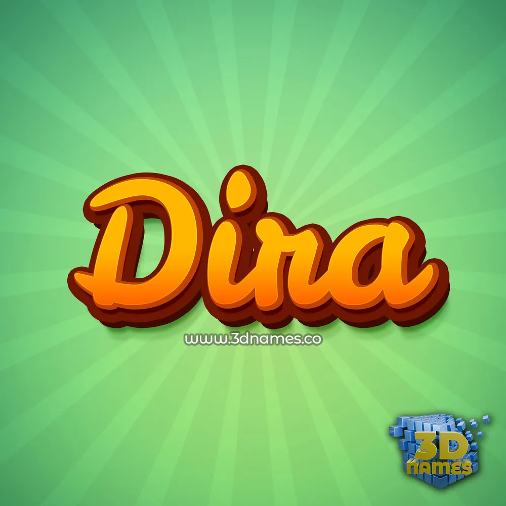 dira in Green Rays style - 3D name wallpaper