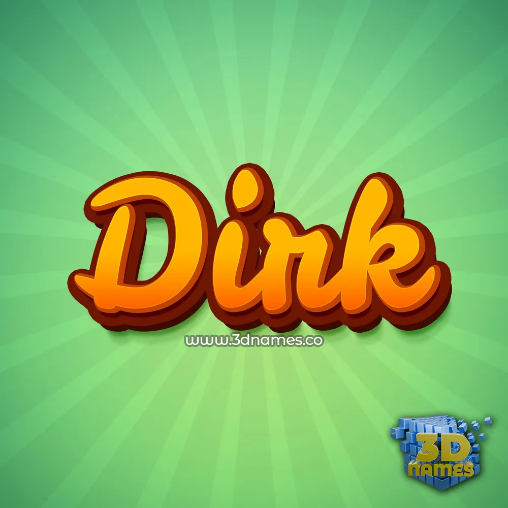dirk in Green Rays style - 3D name wallpaper