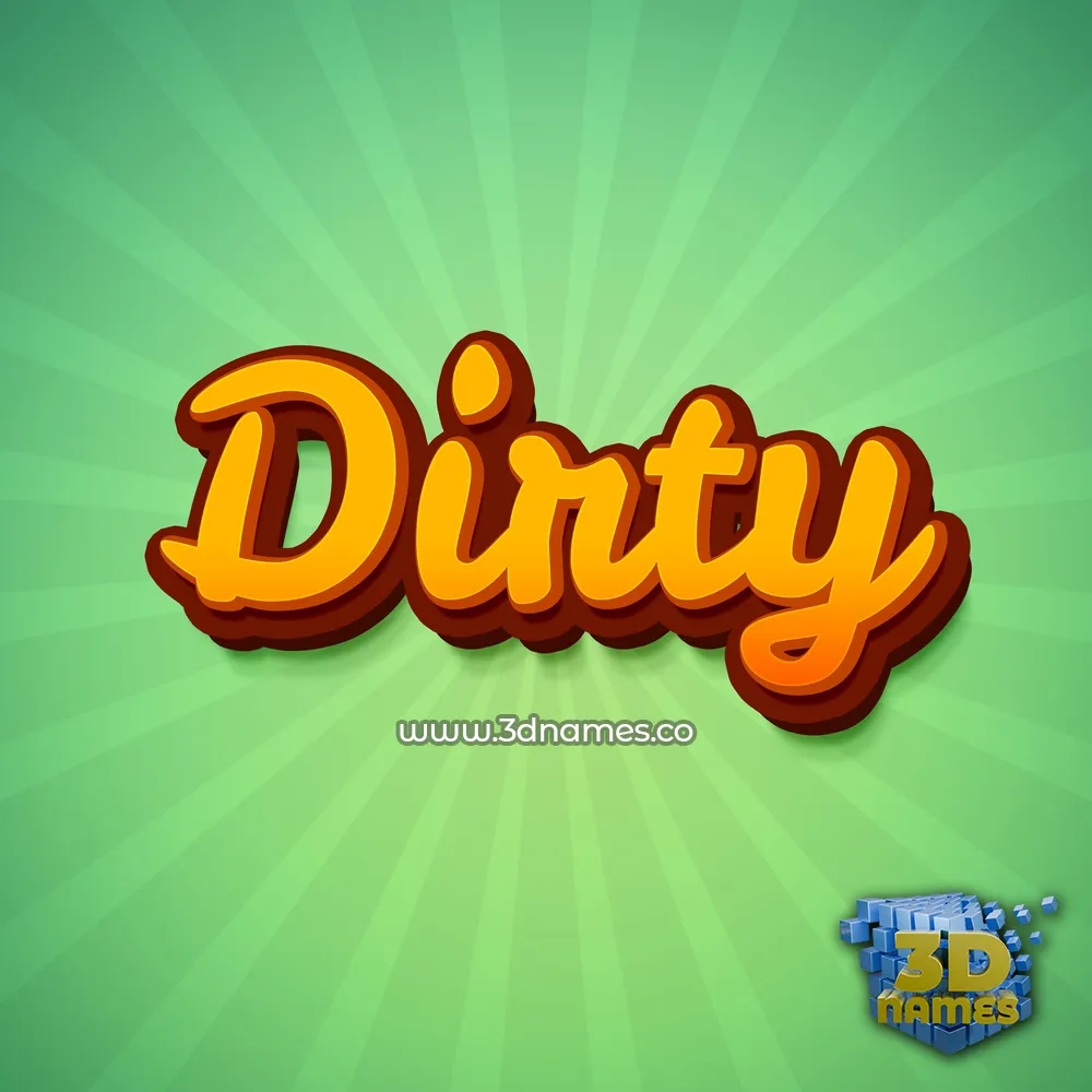 dirty in Green Rays style - 3D name wallpaper